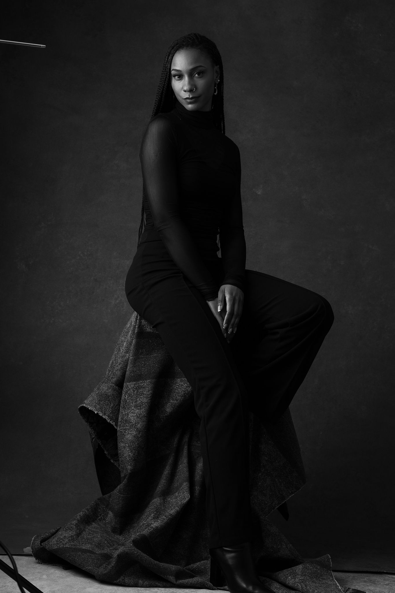 Black and white portrait of Reena Jolly